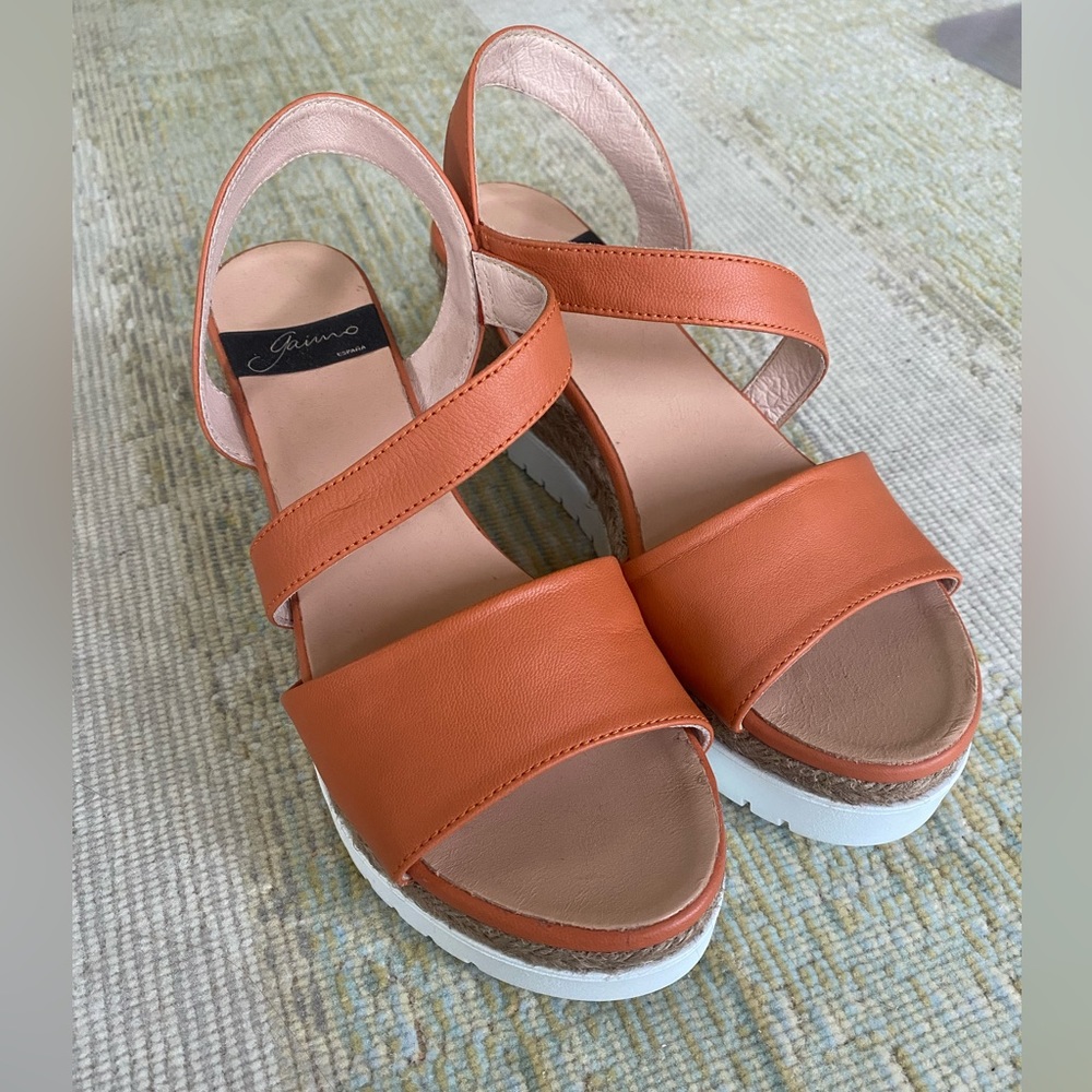 Burnt- Orange Gaimo Wedge-Sandals